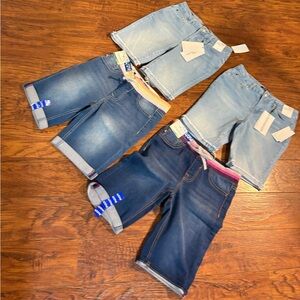 4 NWT girls size 12 long length jean shorts